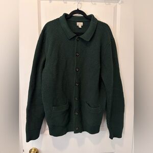 J. Crew Forest Green Cotton cardigan sweater-polo in - XL